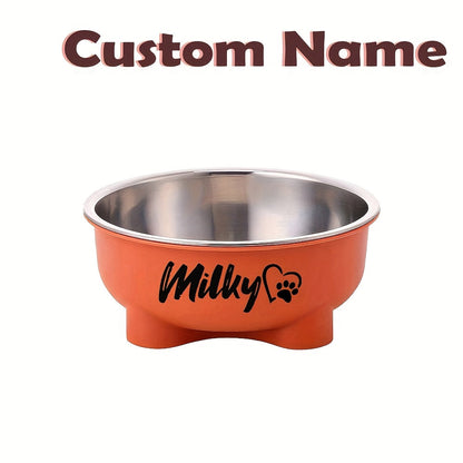Personalized Pet Bowl with Detachable Stainless Steel Insert