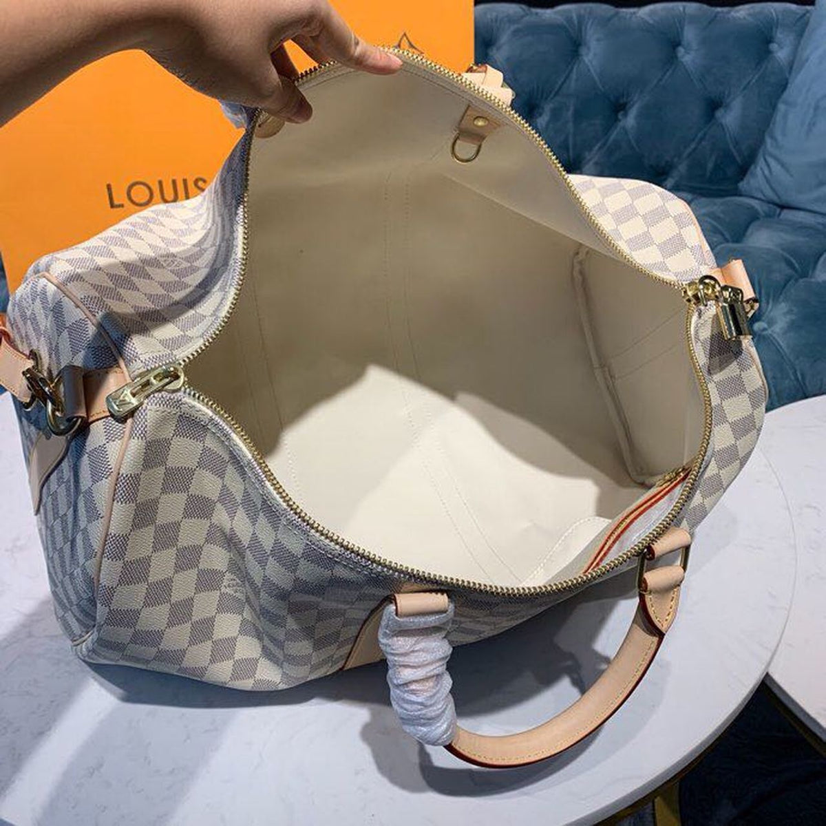 Louis Vuitton Keepall Bandoulire 55cm Damier Azur Canvas Spring/Summer Collection – product image 18