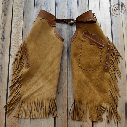 Brown Fringe Leather Chink Chaps