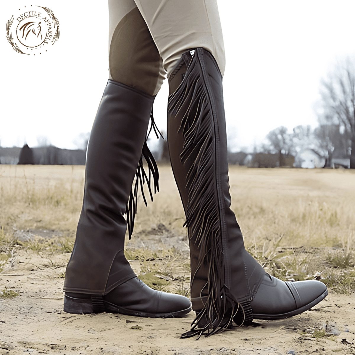 Leather Fringe Fit Half Chaps