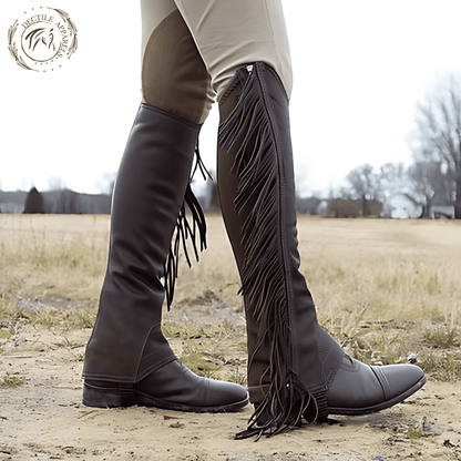 Leather Fringe Fit Half Chaps
