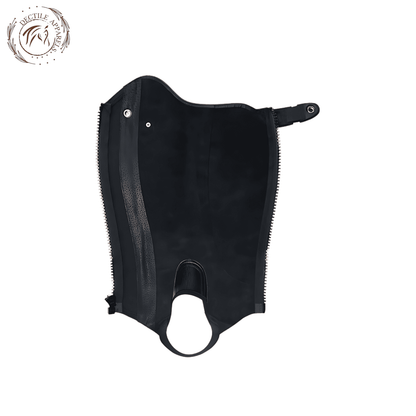 Black Leather Contoured Half Chaps