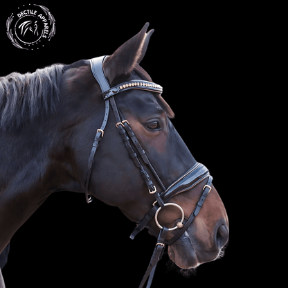Amalfi Black Patent Sparkle Snaffle Bridle