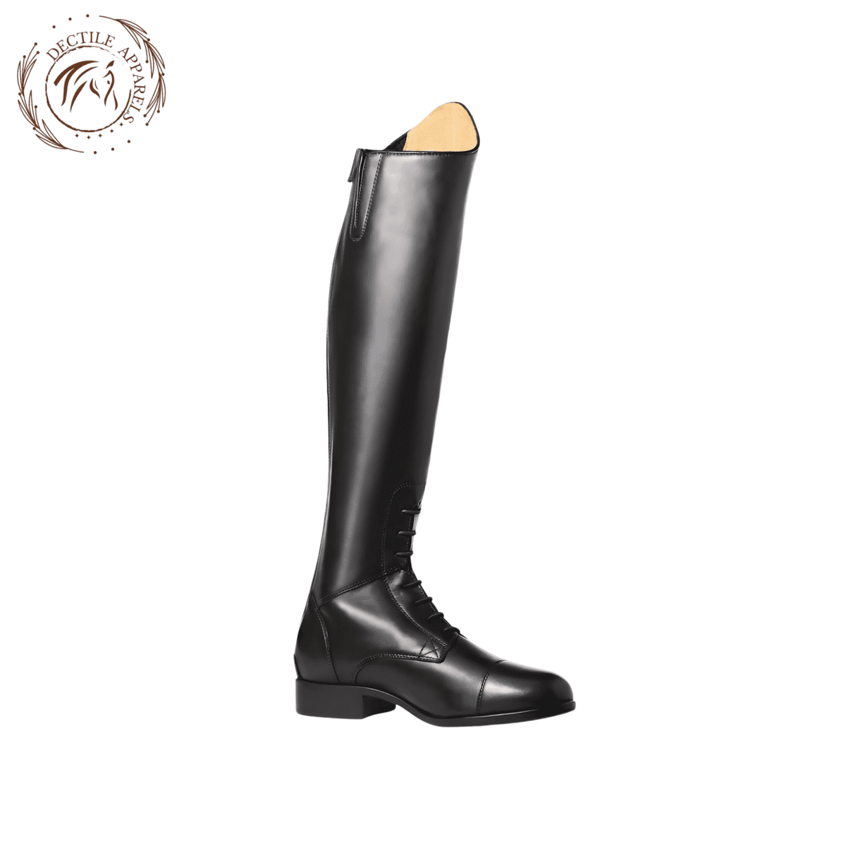5-Star Dectile Black Leather Riding Boots