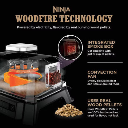 Woodfire Outdoor Grill & Smoker, 4-in-1 Functionality, Authentic Woodfire Flavors, Electric Heat