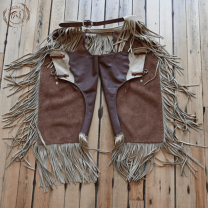 Classic Western Brown Leather Chink Chaps