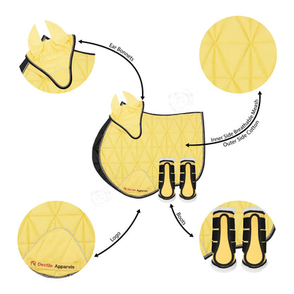 Yellow English Saddle Pad Set | Comfort for Horses