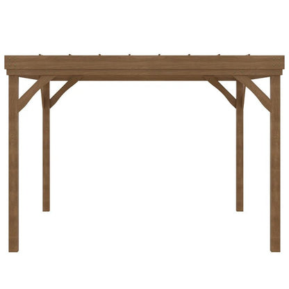 10' x 12' Outdoor Pergola, Wood Gazebo Grape Trellis with Concrete Anchors for Climbing Plant Support at Garden, Patio, Backyard, Deck, Brown