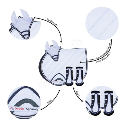 Sky Blue English Saddle Pad Set for Comfort & Style