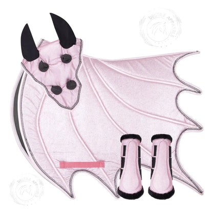 Shiny Glitter Pink Dragon Saddle Pad Set