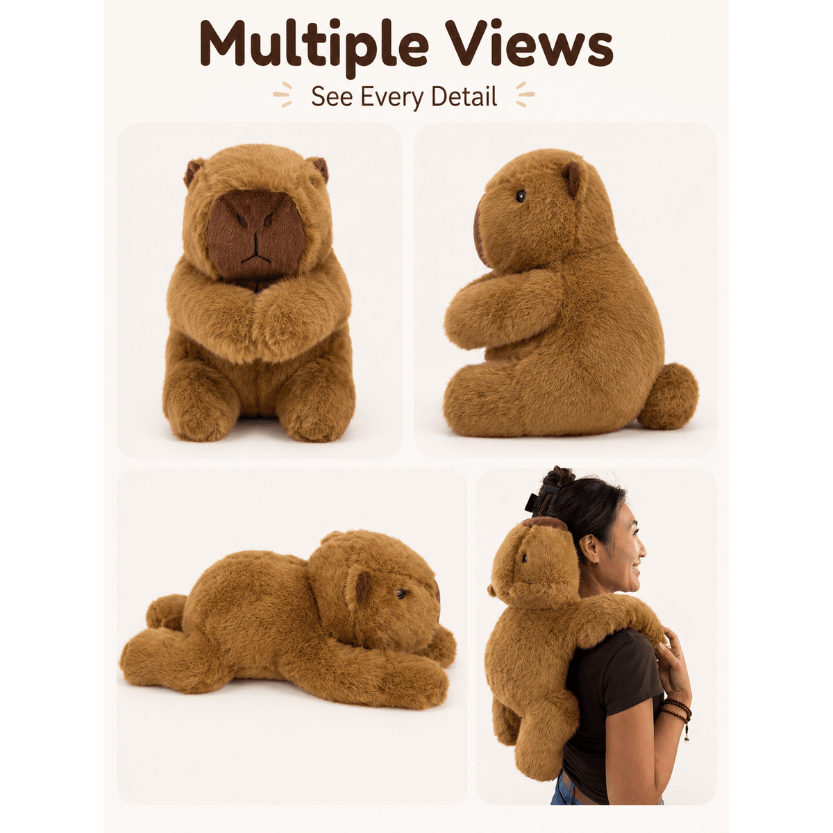 60cm Weighted Capybara Plush – Large Soft Cuddle Toy