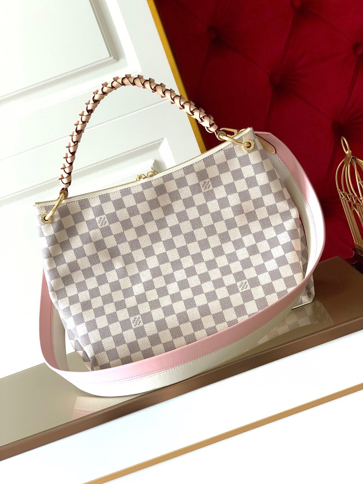 Louis Vuitton Beaubourg Woven Handle Tote Bag 32cm Damier Azur Canvas Spring/Summer Collection M40343 – product image 3
