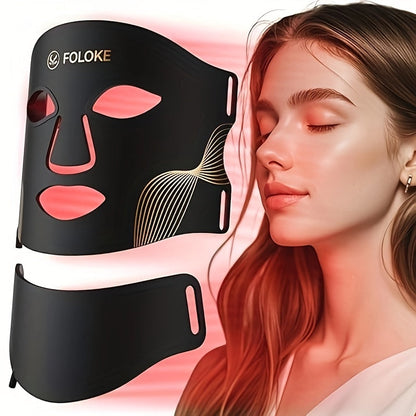 7-colour LED red light face and neck mask