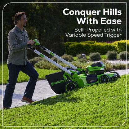 60V 21" Self Propelled Lawn Mower 8.0 Ah Battery & Rapid Charger