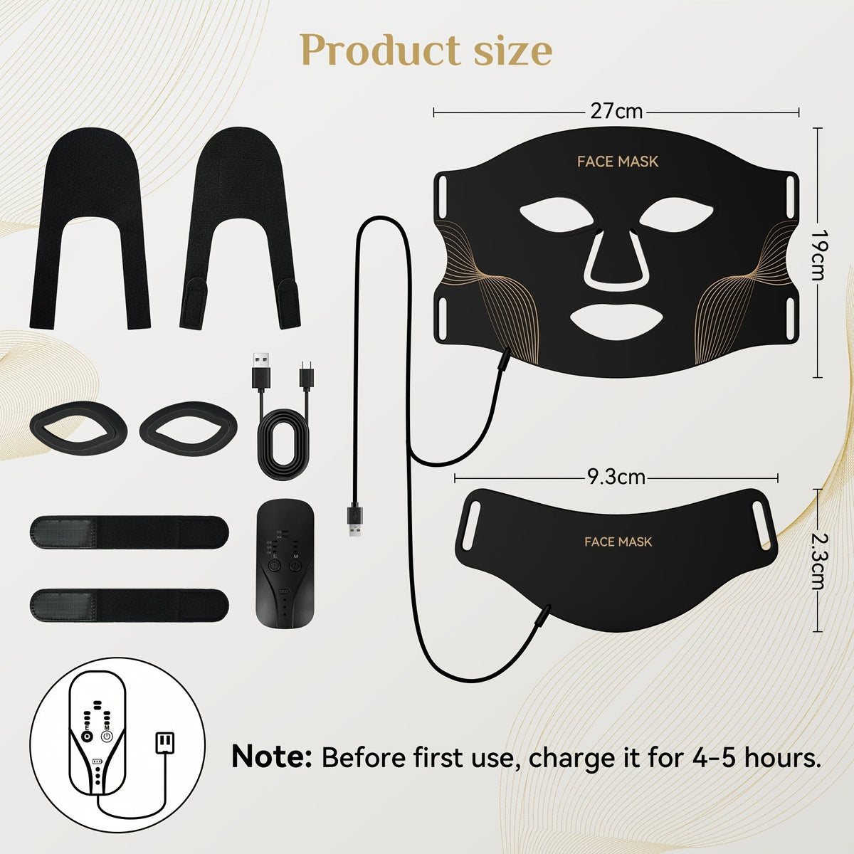 7-colour LED red light face and neck mask, product image 6