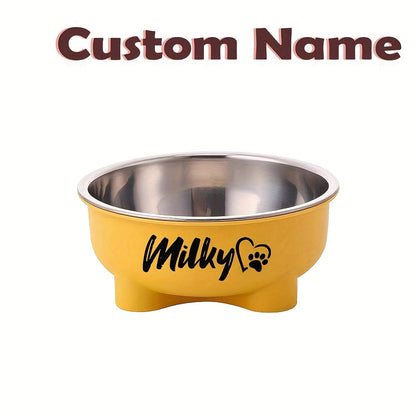Personalized Pet Bowl with Detachable Stainless Steel Insert