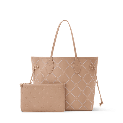 Neverfull MM Monogram Empreinte Couture Leather Tote Hazelnut Gold-Toned Hardware
