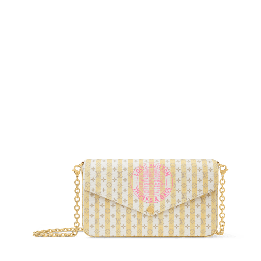 Women's Pochette Félicie LV Stamp Banana Minigram Canvas Nano Bag