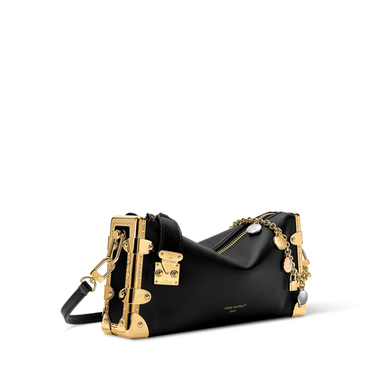 Slim Trunk Calf Leather Black Gold-Toned Hardware