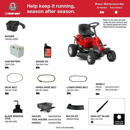 TB30B Compact Riding Lawn Mower – 30" Rear Engine Riding Mower for Residential Lawns