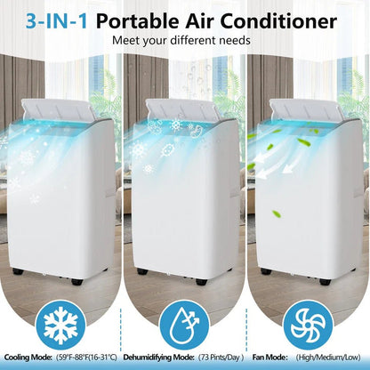 14000 BTU Portable Air Conditioner AC Unit Cooler Fan 750 Sq. ft