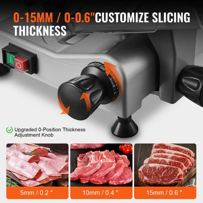 Meat Slicer, 340W Electric Deli Food Slicer with 10" SUS420 Stainless Steel